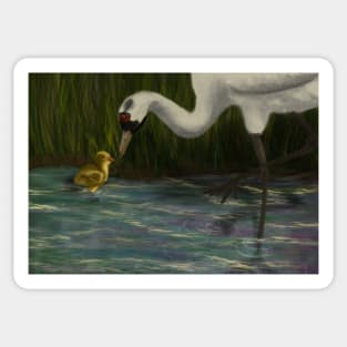 Sandhill Crane with Chick Sticker